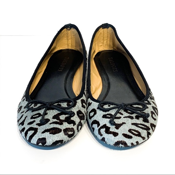 TALBOTS Leopard Bl/Gray Calf Hair Ballet Flat 6.5M - Picture 2 of 7